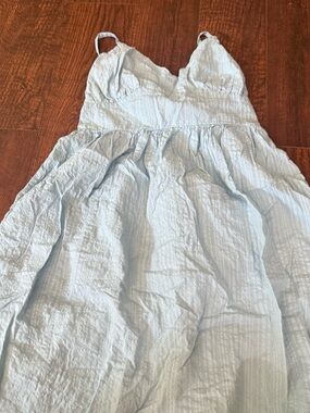 Blue Rain Light Blue Sundress with Spaghetti Straps